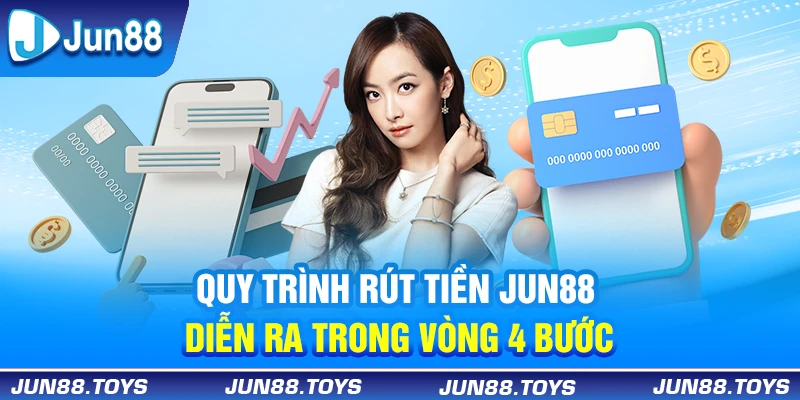Quy trình rút tiền Jun88 diễn ra trong vòng 4 bước