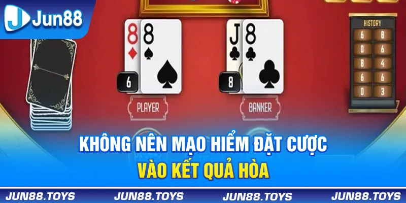 Không nên mạo hiểm đặt cược lớn và nhiều lần vào kết quả Hòa